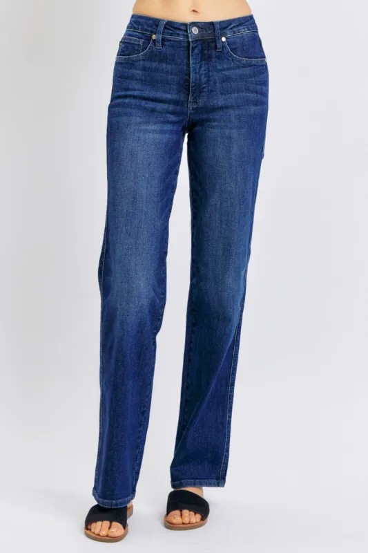 Judy Blue Full Size High Waist Tummy Control Straight Jeans sold by Charming Charlie