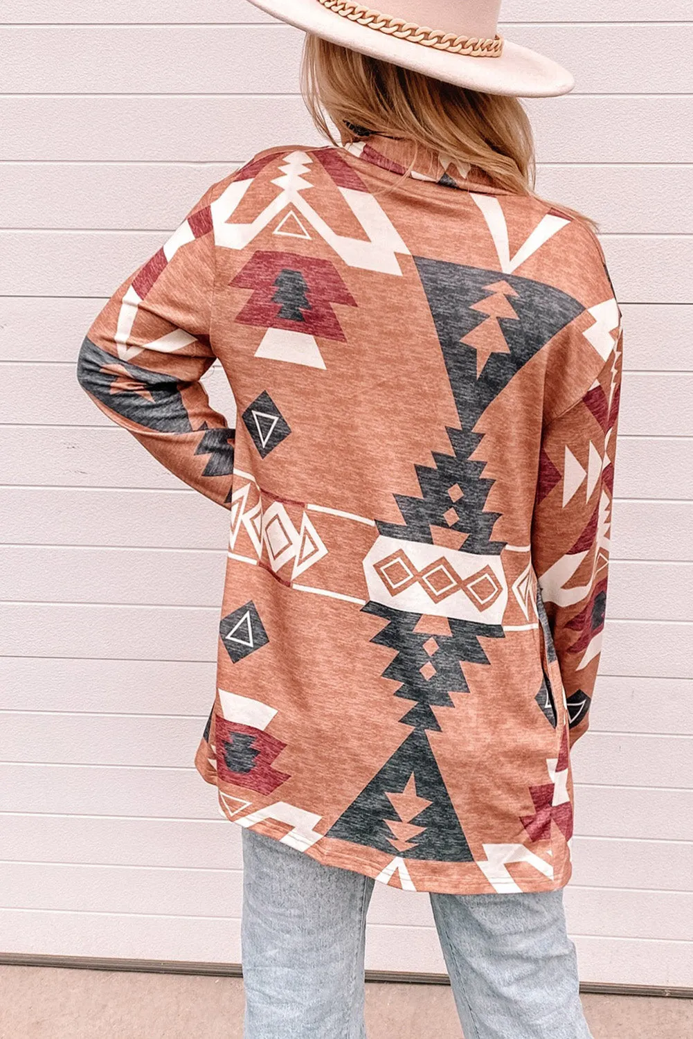 Geometric Open Front Long Sleeve Cardigan sold by Charming Charlie product image thumbnail 3