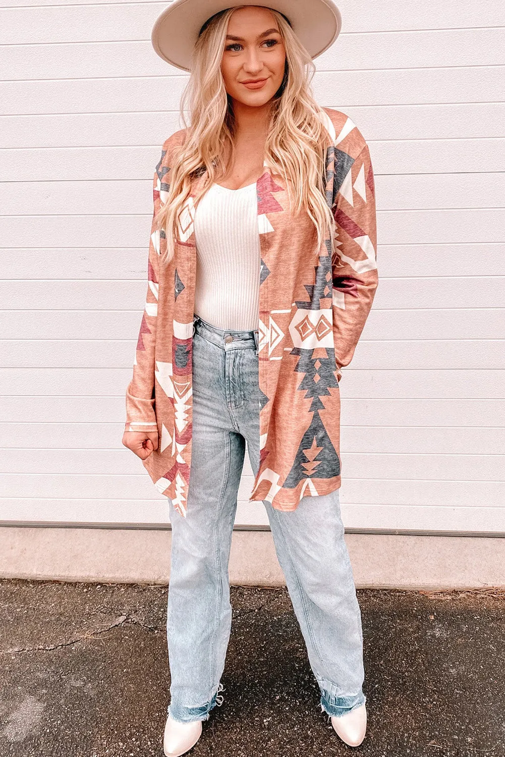 Geometric Open Front Long Sleeve Cardigan sold by Charming Charlie product image thumbnail 4