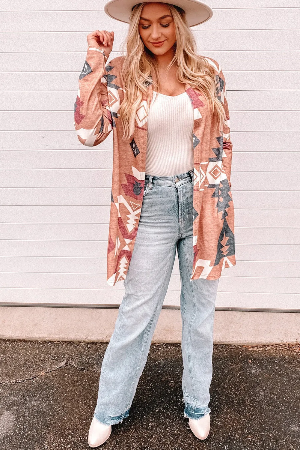 Geometric Open Front Long Sleeve Cardigan sold by Charming Charlie product image thumbnail 5