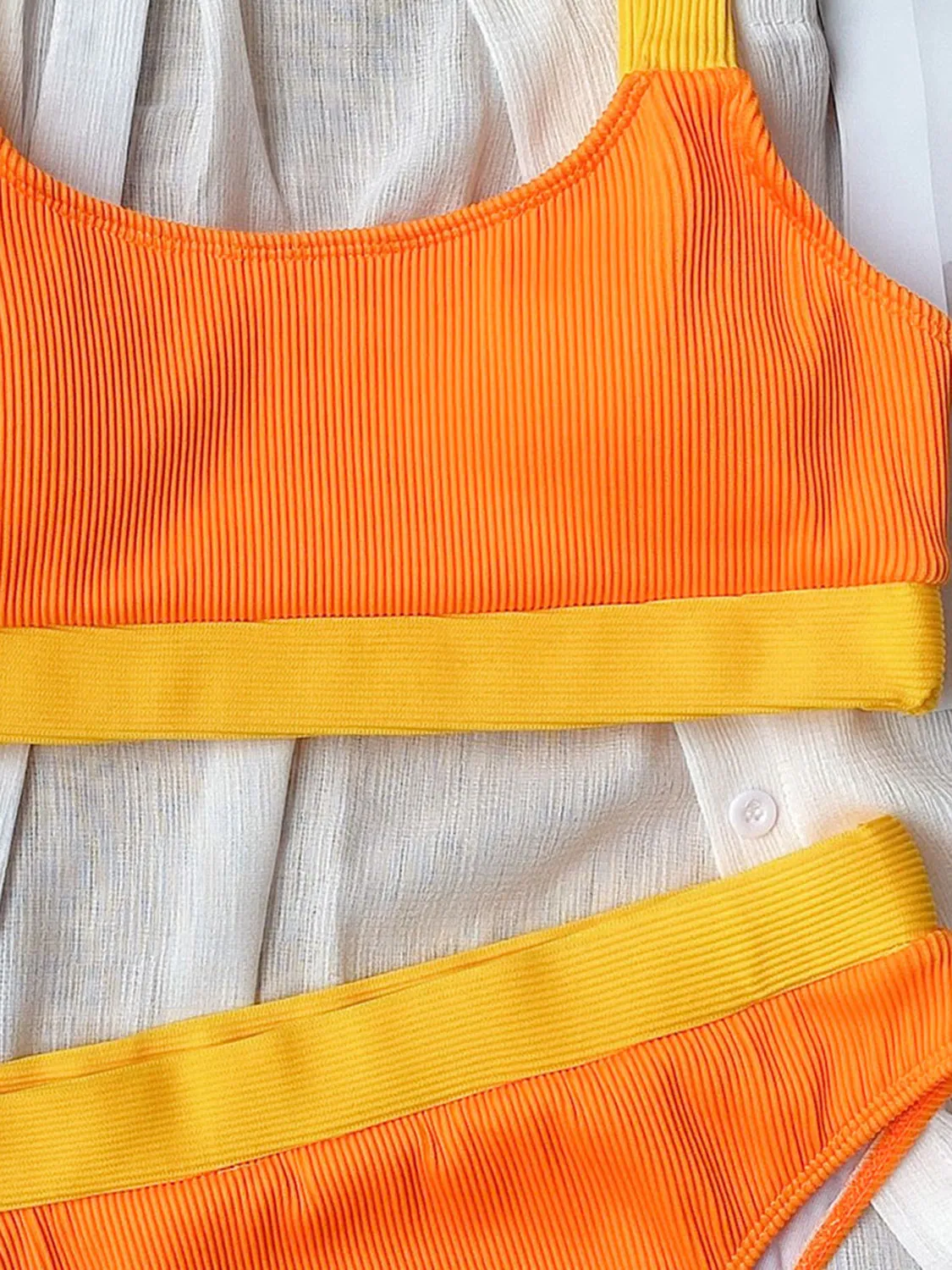 Contrast Scoop Neck Wide Strap Two-Piece Swim Set sold by Charming Charlie product image thumbnail 4