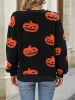 Fuzzy Pumpkin Round Neck Dropped Shoulder Sweater sold by Charming Charlie