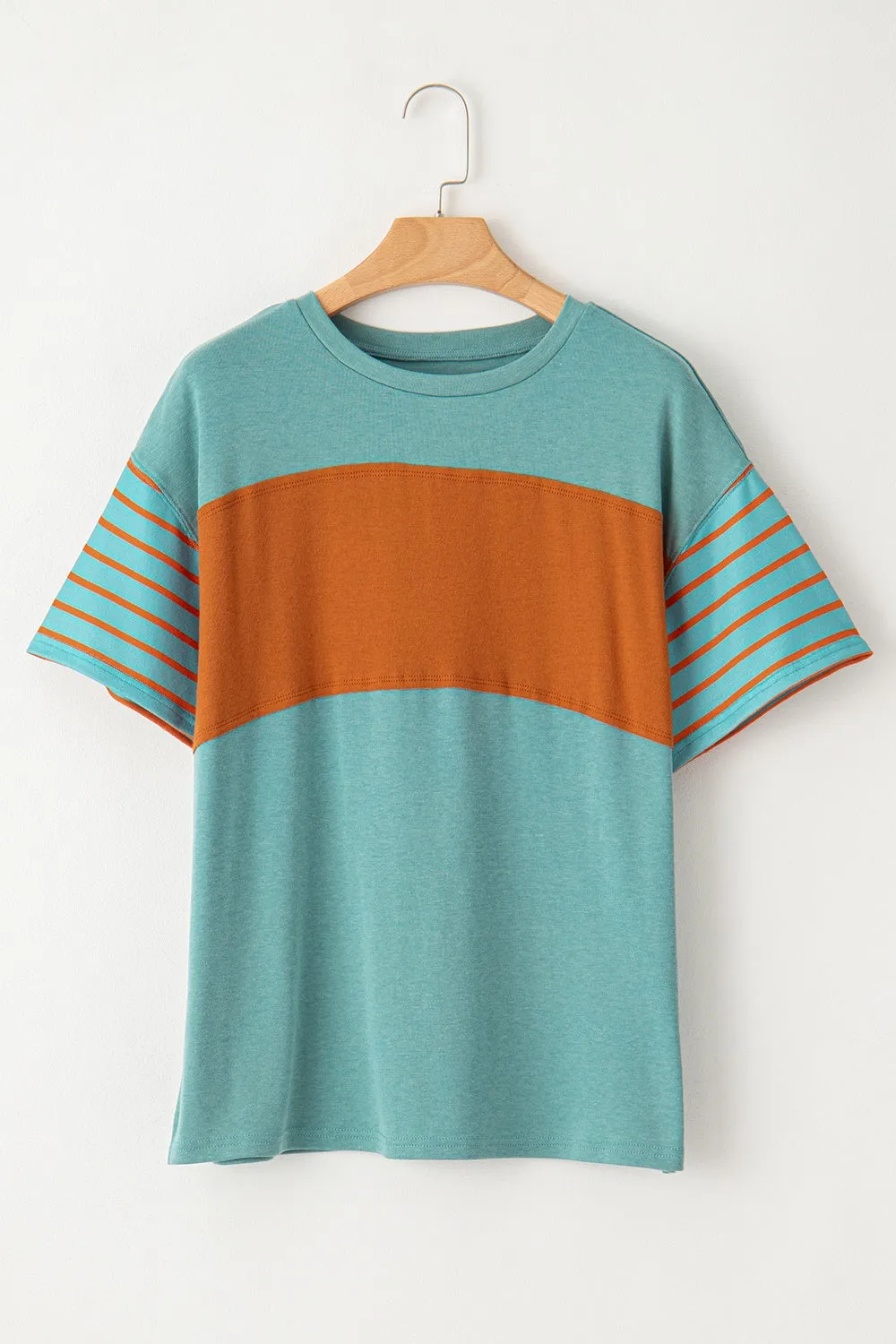 Striped Round Neck Short Sleeve T-Shirt sold by Charming Charlie product image thumbnail 5
