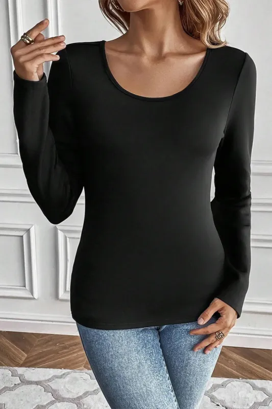 Round Neck Long Sleeve Top sold by Charming Charlie