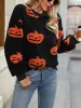 Fuzzy Pumpkin Round Neck Dropped Shoulder Sweater sold by Charming Charlie