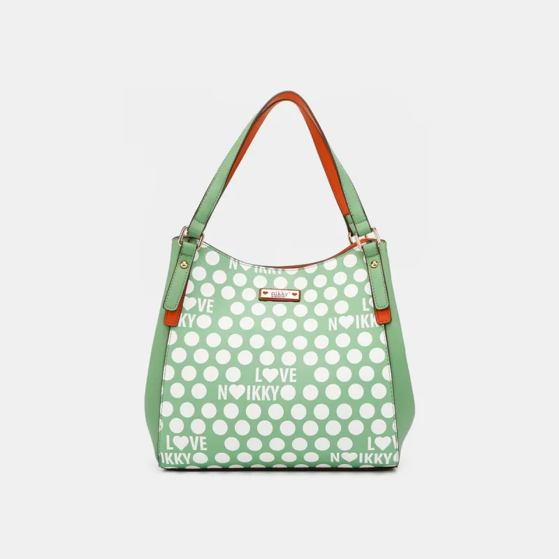Nicole Lee USA Contrast Polka Dot Handbag sold by Charming Charlie