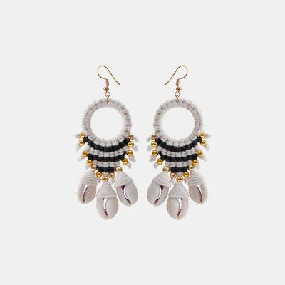 Shell Cotton Cord Brass Dangle Earrings sold by Charming Charlie product image thumbnail 3