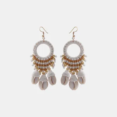 Shell Cotton Cord Brass Dangle Earrings sold by Charming Charlie product image thumbnail 2