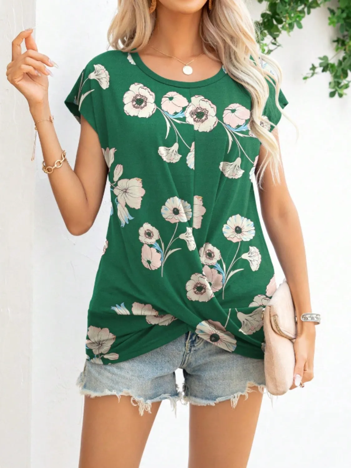 Printed Round Neck Short Sleeve T-Shirt sold by Charming Charlie product image thumbnail 4