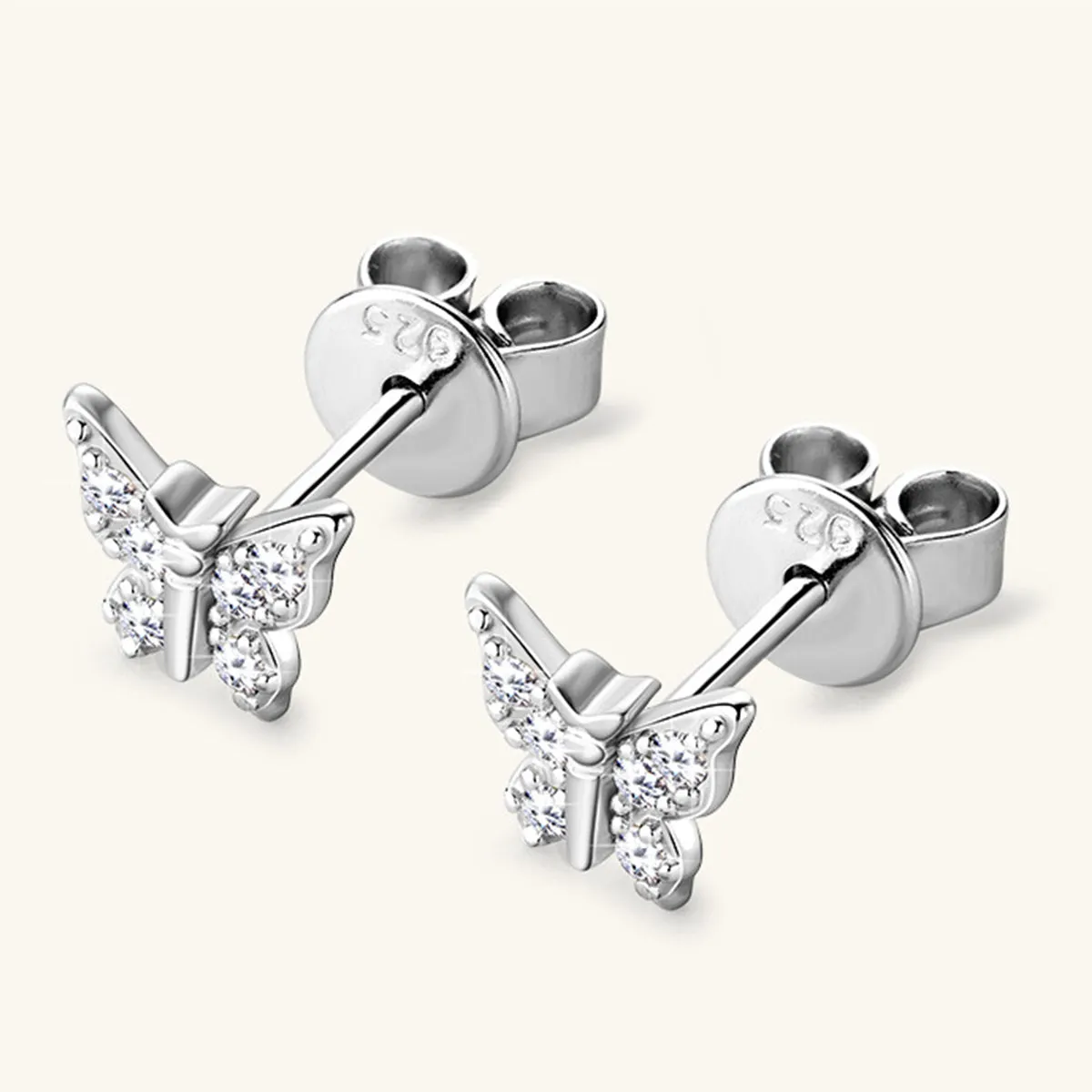 Moissanite 925 Sterling Silver Butterfly Stud Earrings sold by Charming Charlie product image thumbnail 4