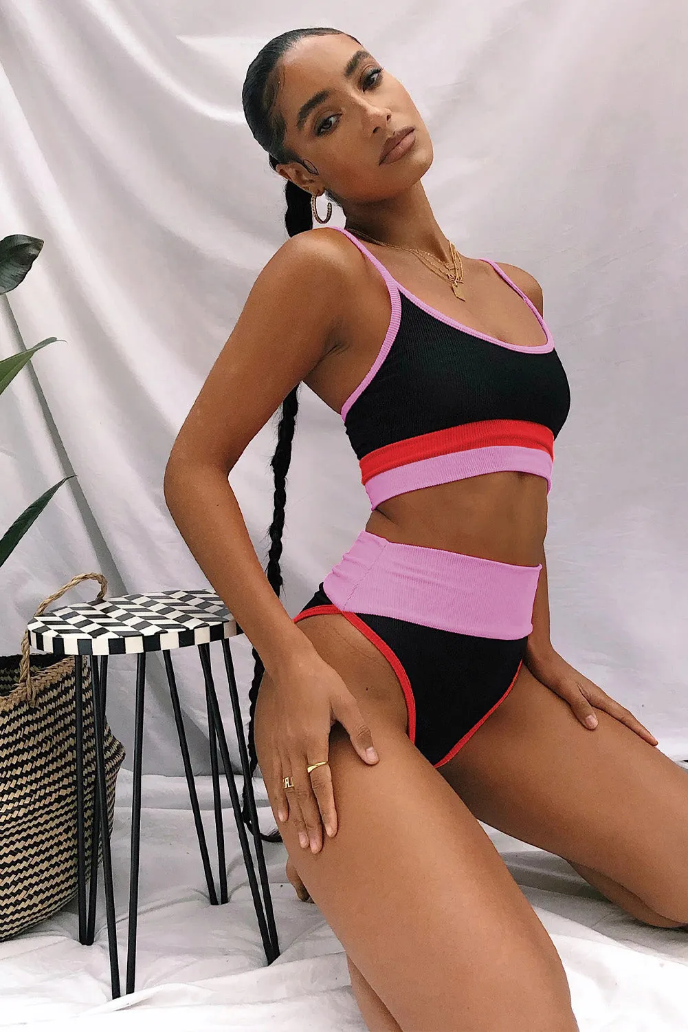 Color Block Spaghetti Strap Two-Piece Swim Set sold by Charming Charlie product image thumbnail 2