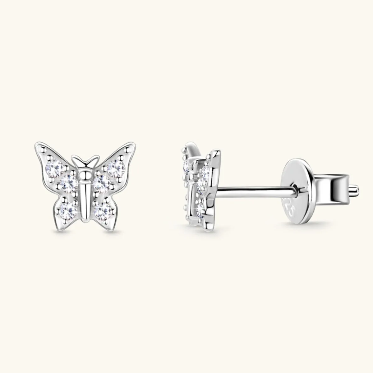 Moissanite 925 Sterling Silver Butterfly Stud Earrings sold by Charming Charlie product image thumbnail 3