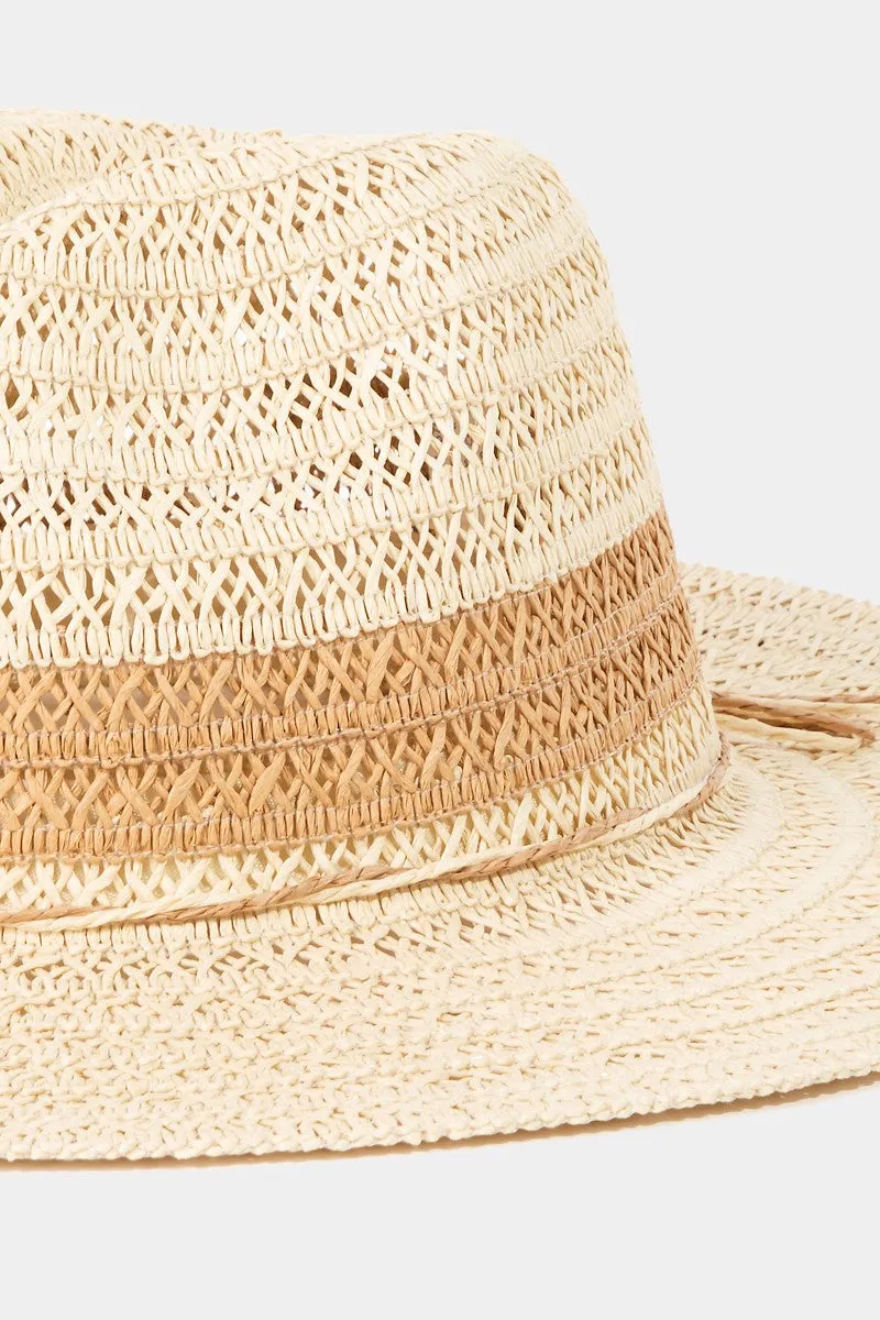 Fame Contrast Straw Braided Sun Hat sold by Charming Charlie product image thumbnail 2