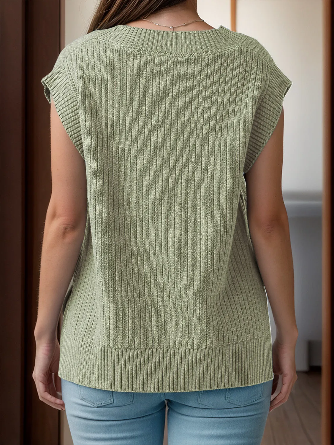 V-Neck Cap Sleeve Knit Vest sold by Charming Charlie product image thumbnail 5