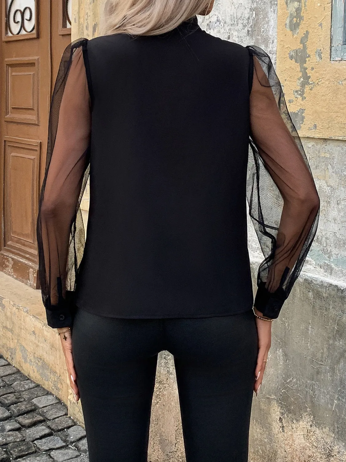 Tie Neck Long Sleeve Blouse sold by Charming Charlie product image thumbnail 2