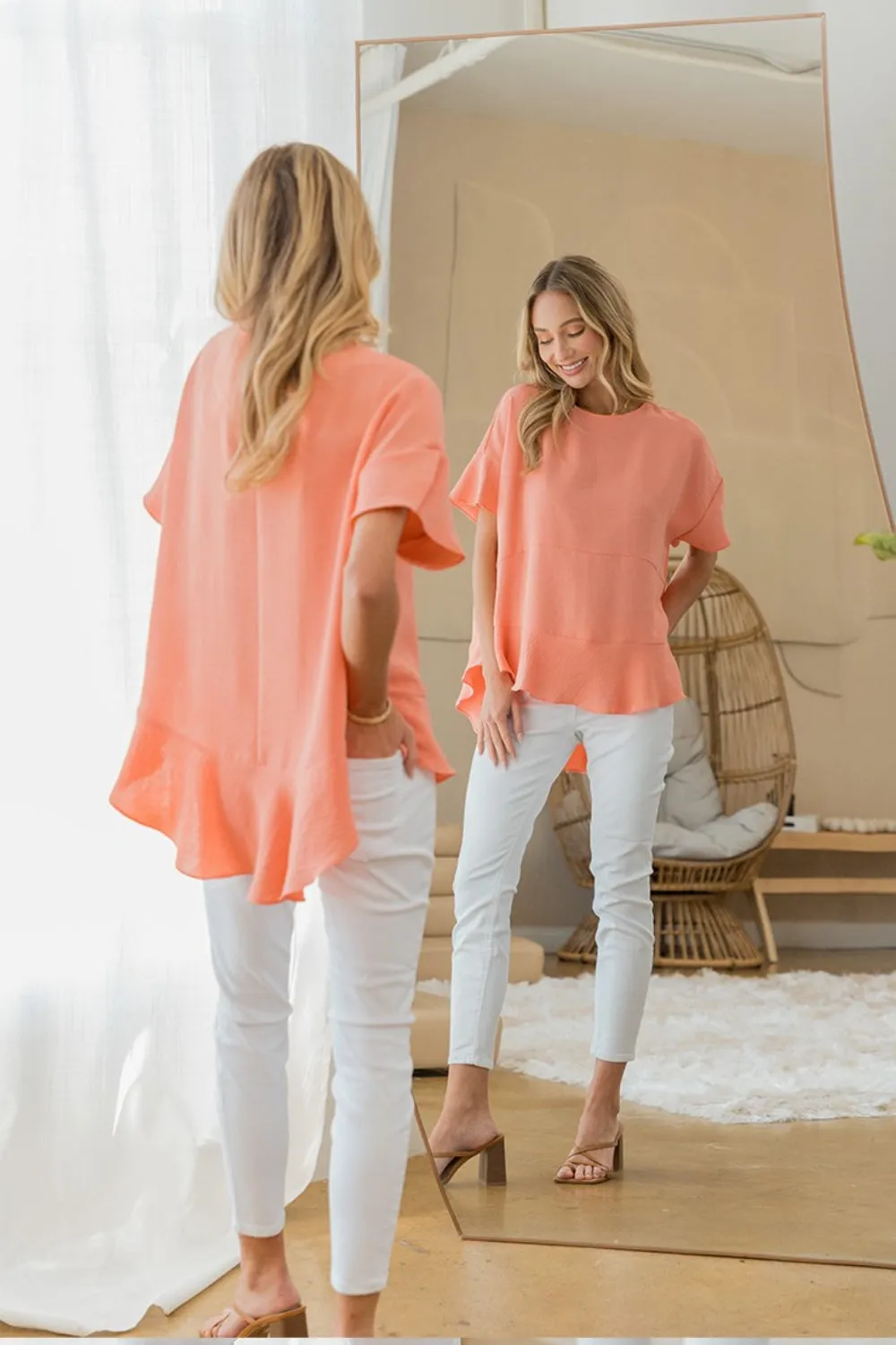 Sew In Love Round Neck Ruffled Top sold by Charming Charlie product image thumbnail 5