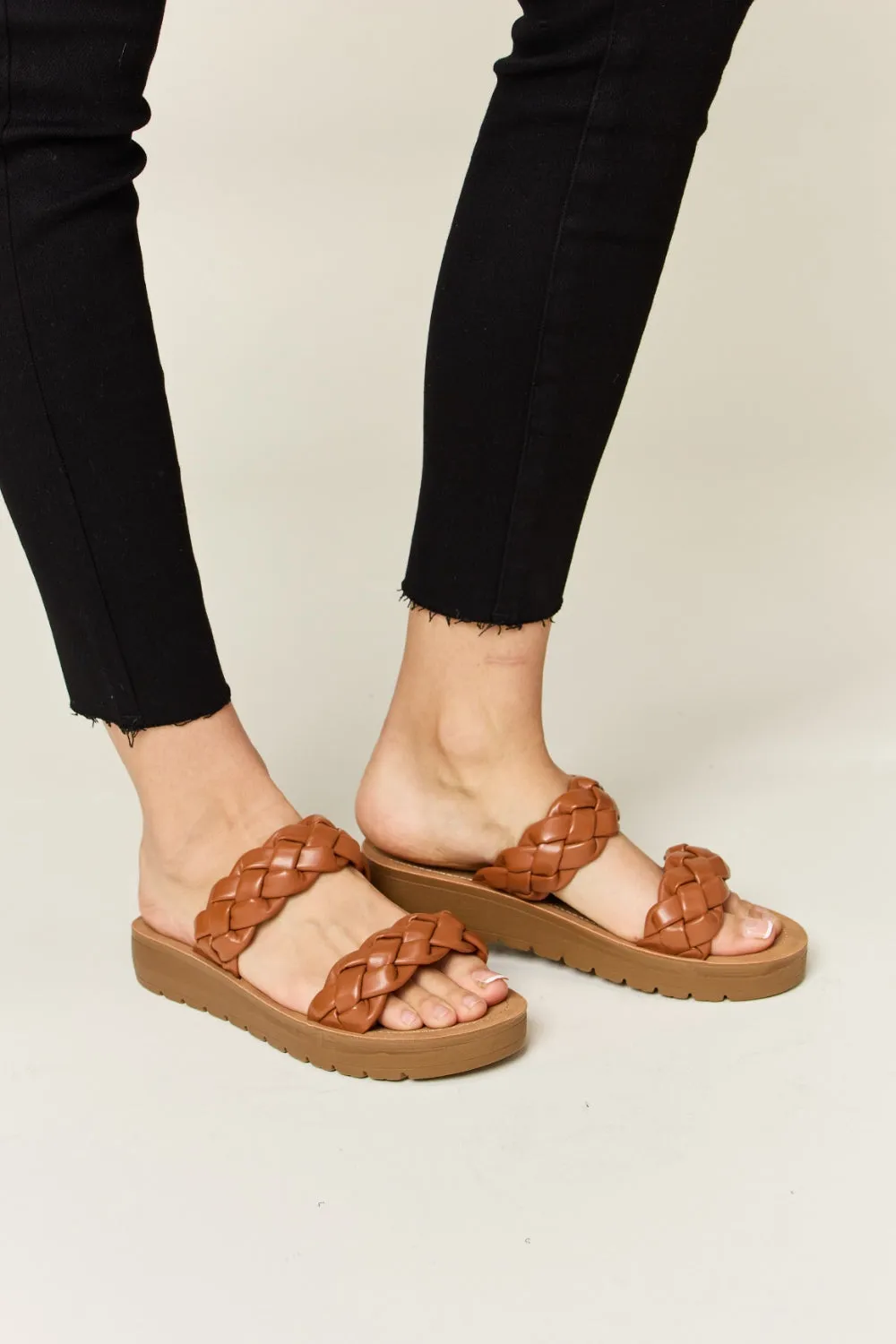 WILD DIVA Woven Dual Band Platform Sandals sold by Charming Charlie product image thumbnail 5