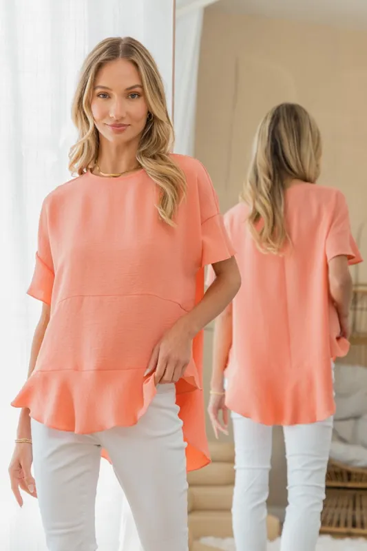 Sew In Love Round Neck Ruffled Top sold by Charming Charlie