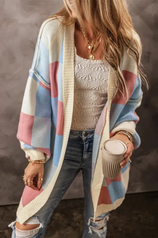 Color Block Open Front Long Sleeve Cardigan sold by Charming Charlie