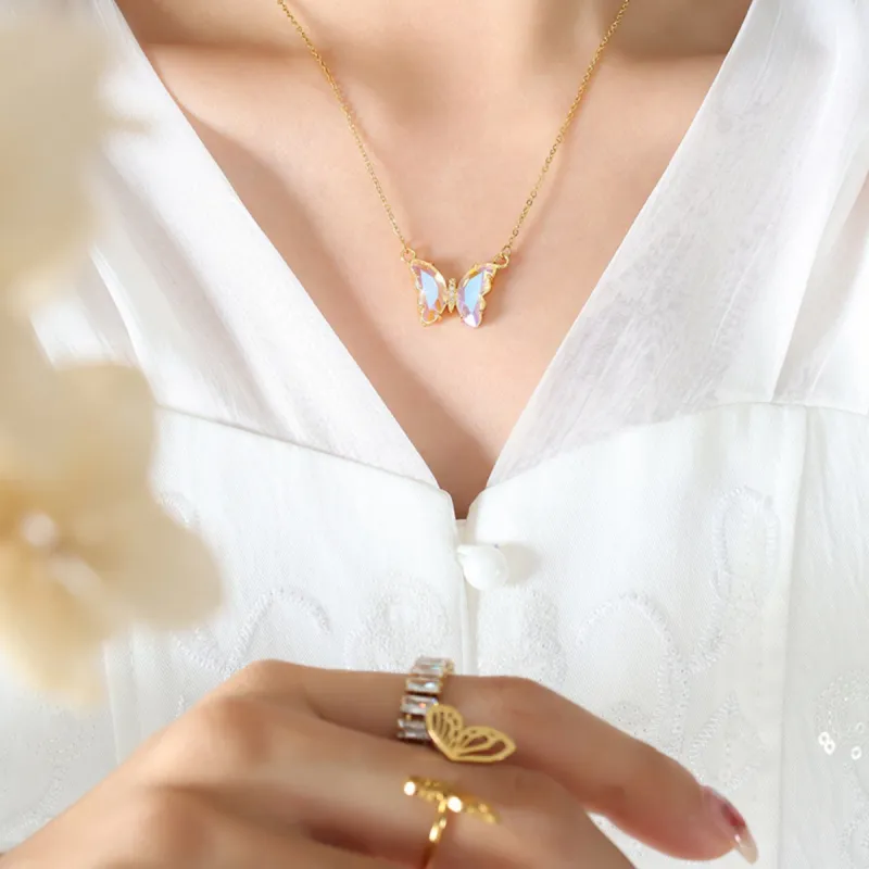 Gold-Plated Butterfly Pendant Necklace sold by Charming Charlie