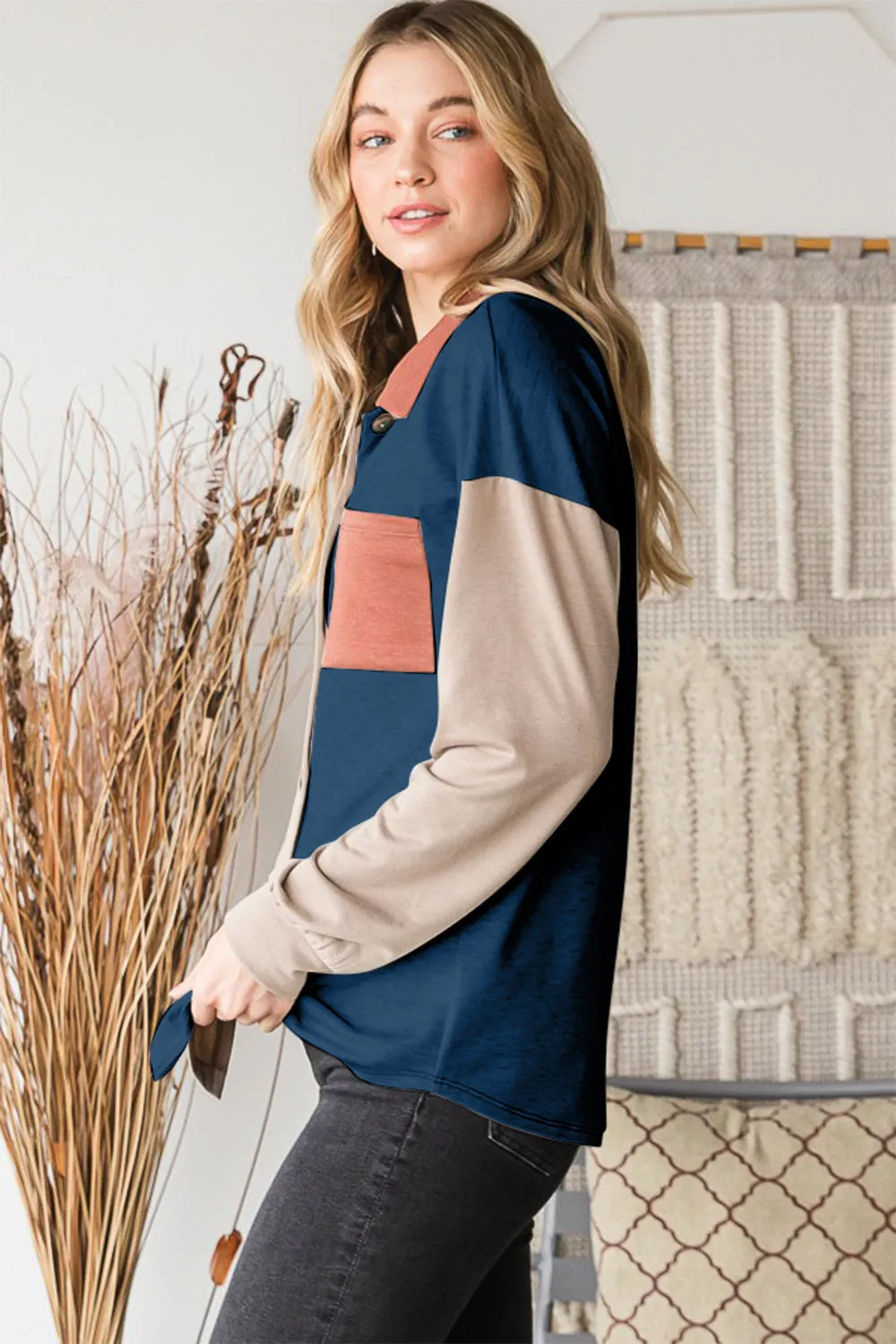 Heimish Full Size Color Block Button Down Shirt sold by Charming Charlie product image thumbnail 3