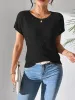 Round Neck Short Sleeve Knit Top sold by Charming Charlie