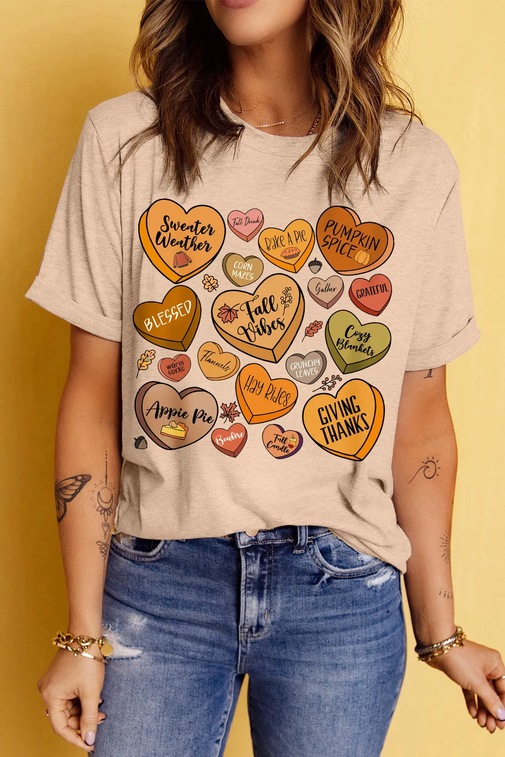 Heart Graphic Round Neck Short Sleeve T-Shirt sold by Charming Charlie product image thumbnail 2