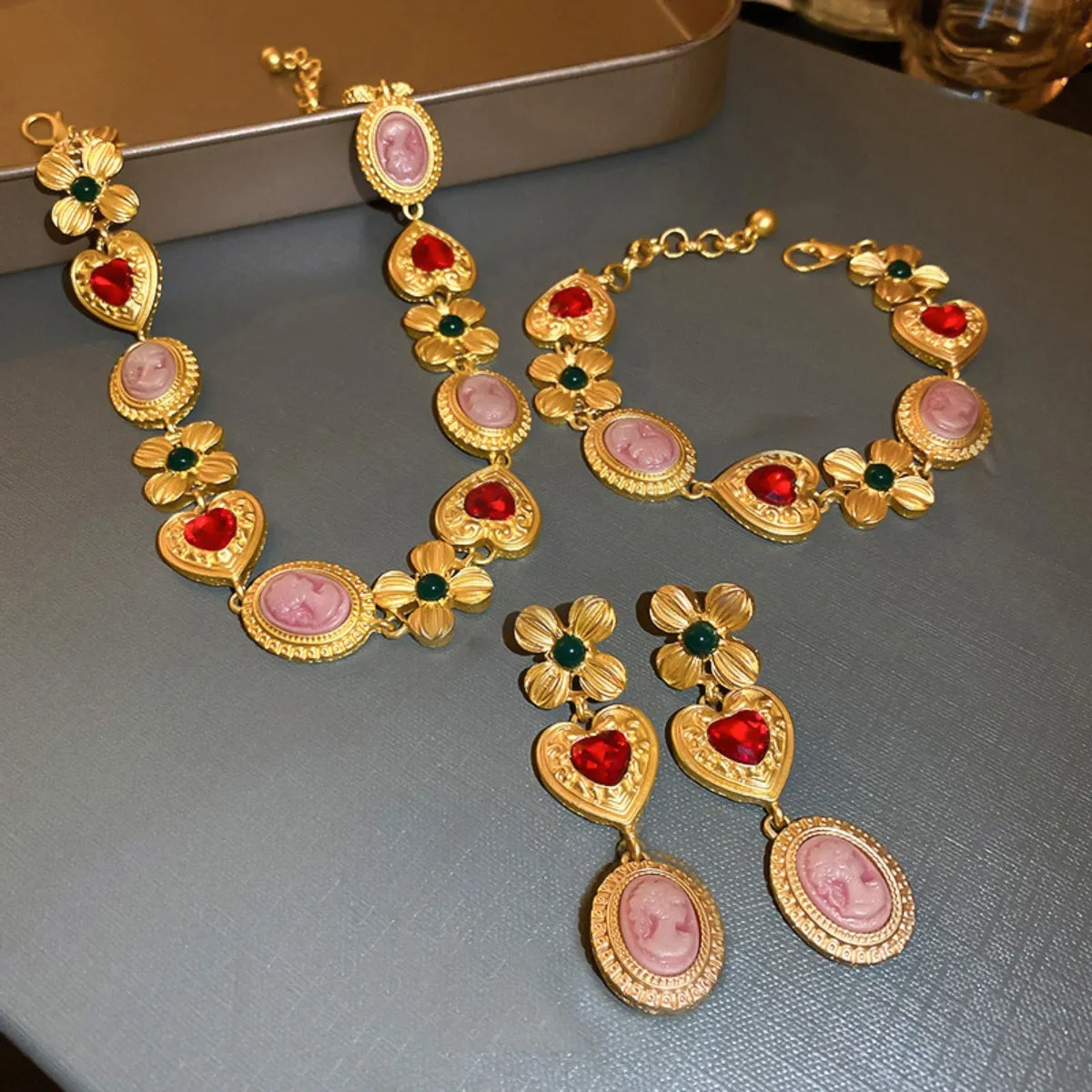 Copper Inlaid Rhinestone Vintage Earrings sold by Charming Charlie product image thumbnail 3