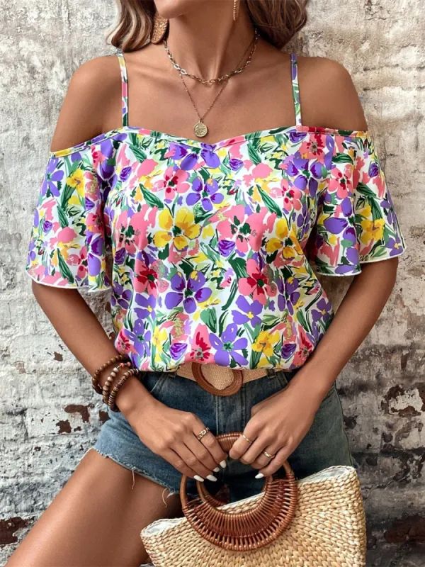 Floral Half Sleeve Blouse sold by Charming Charlie