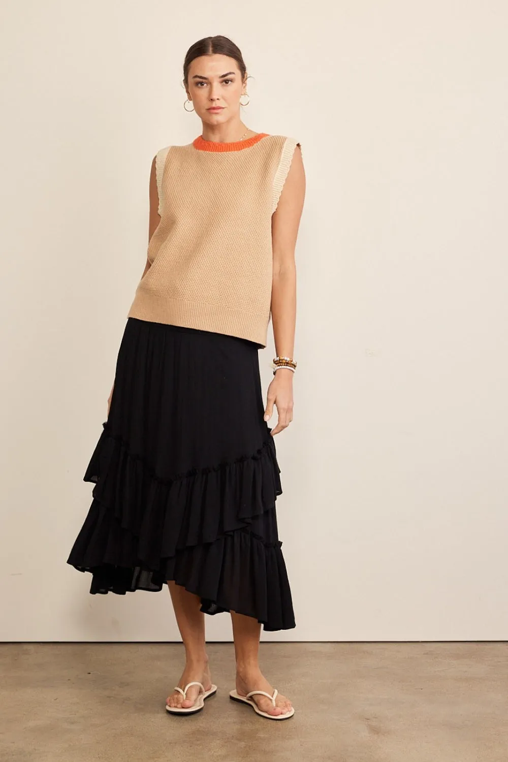 In February Contrast Round Neck Sweater Vest sold by Charming Charlie product image thumbnail 4