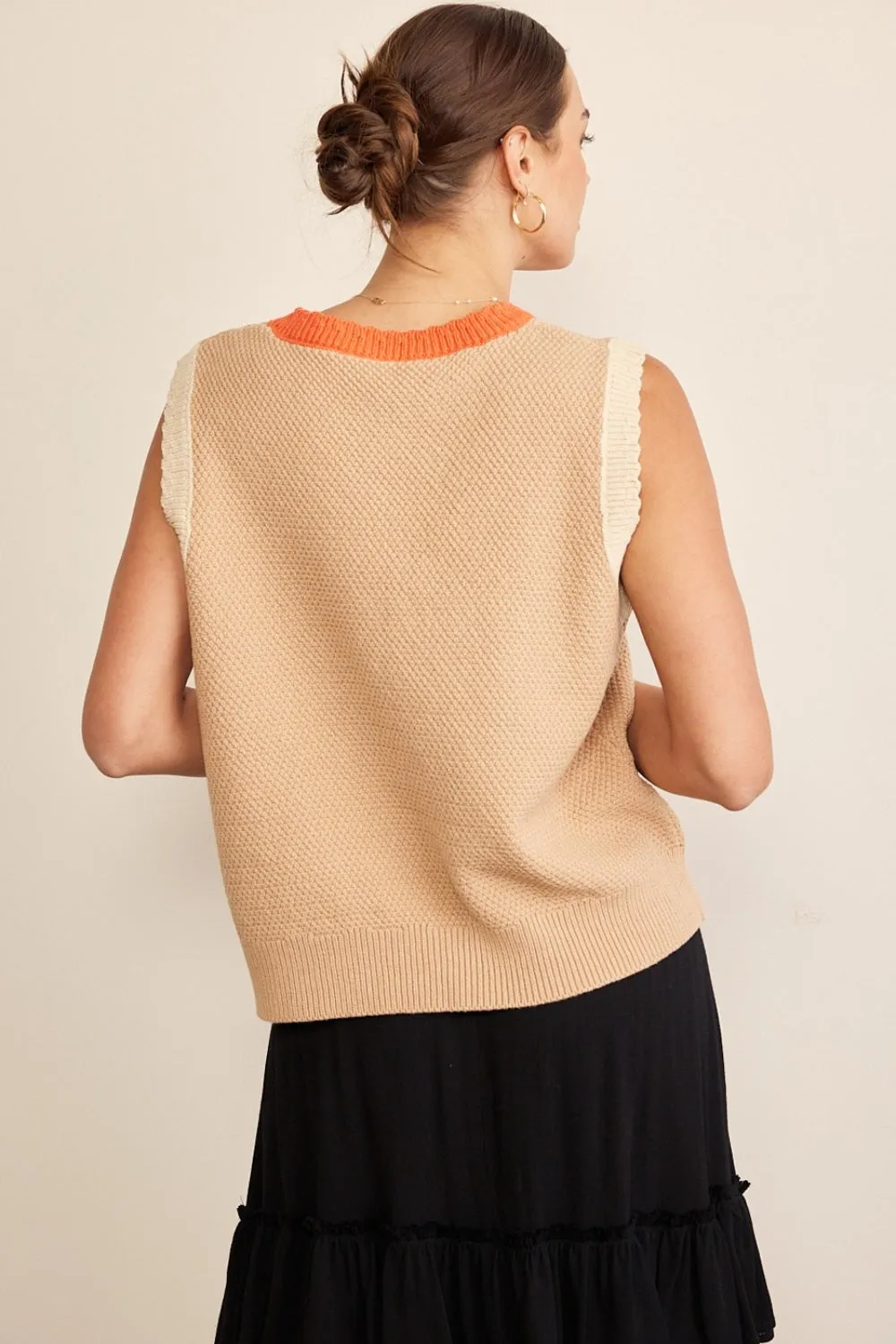 In February Contrast Round Neck Sweater Vest sold by Charming Charlie product image thumbnail 2