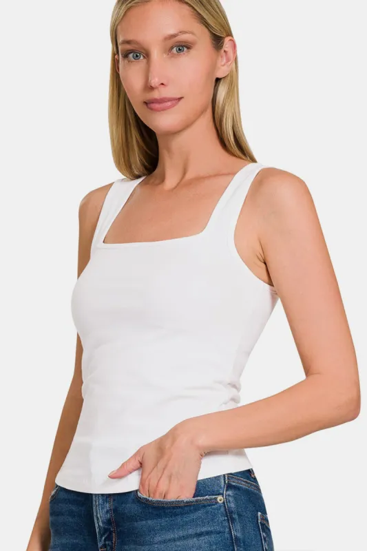 Zenana Square Neck Cropped Tank sold by Charming Charlie