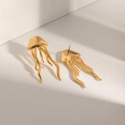 18K Gold-Plated Stainless Steel Jellyfish Earrings sold by Charming Charlie product image thumbnail 3