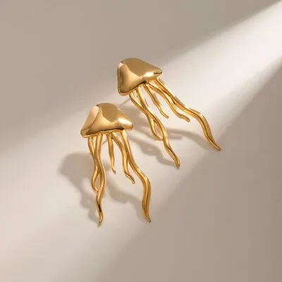 18K Gold-Plated Stainless Steel Jellyfish Earrings sold by Charming Charlie