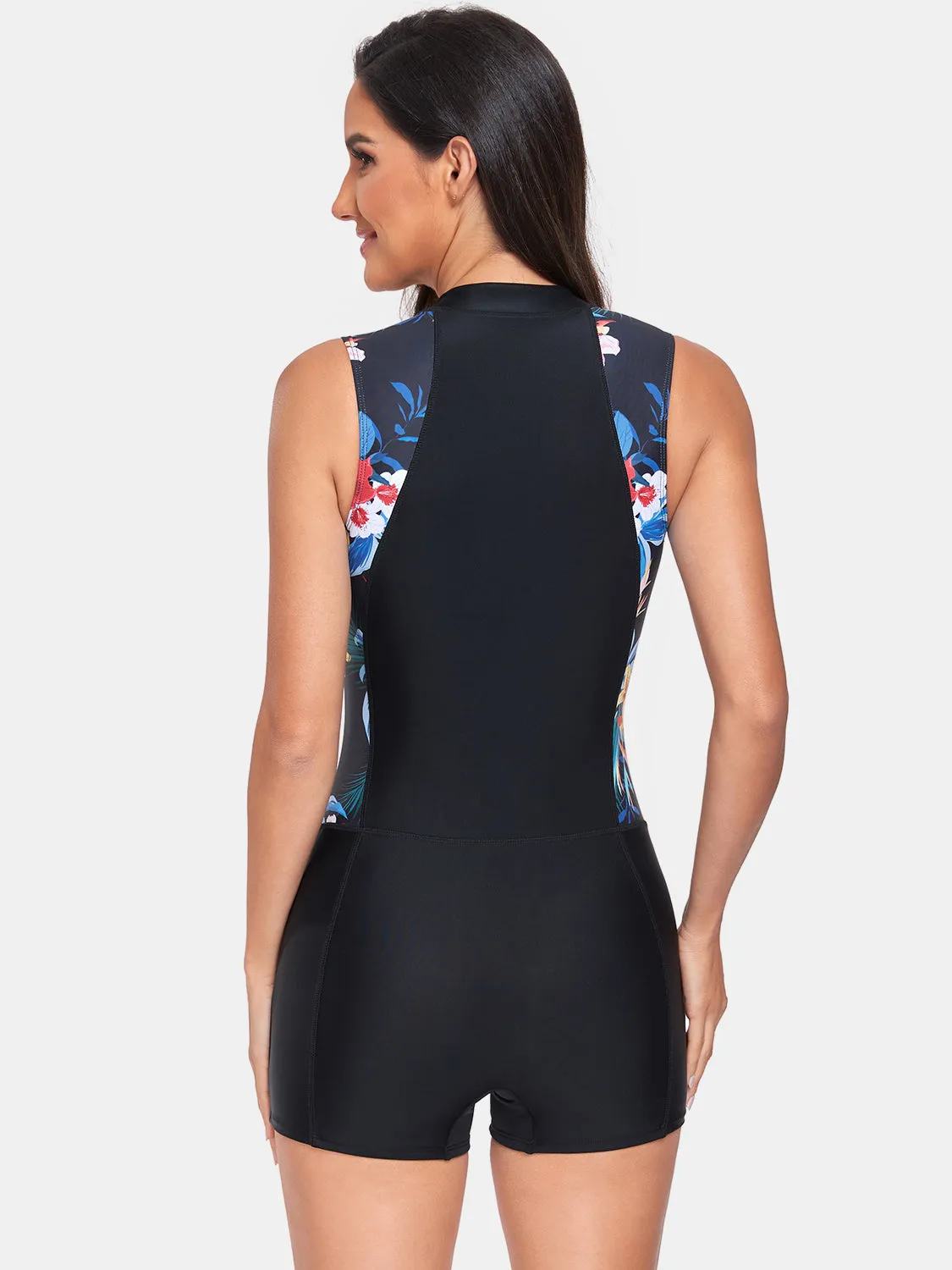 Zip Up Sleeveless One-Piece Swimwear sold by Charming Charlie product image thumbnail 2