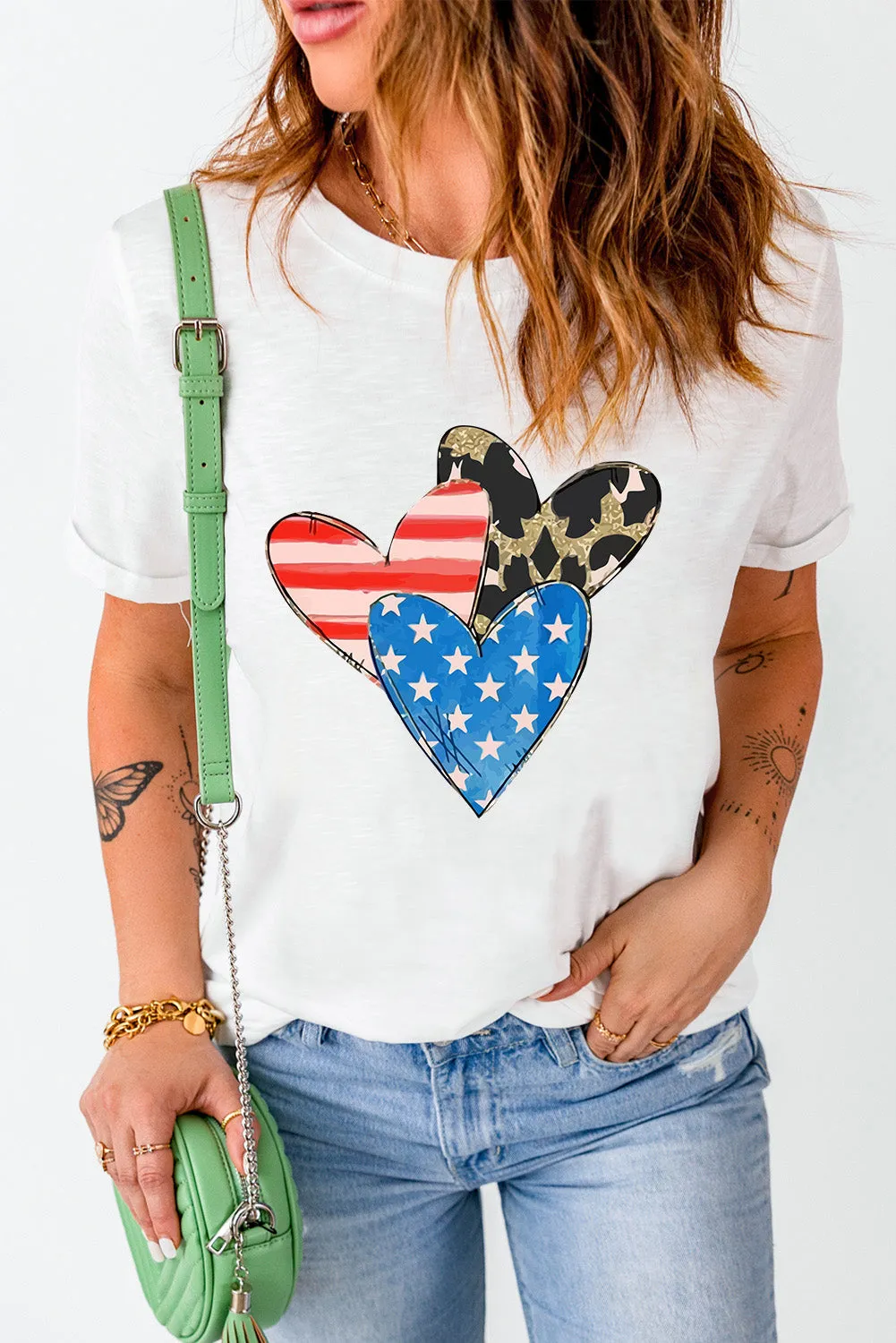 Heart Round Neck Short Sleeve T-Shirt sold by Charming Charlie product image thumbnail 2