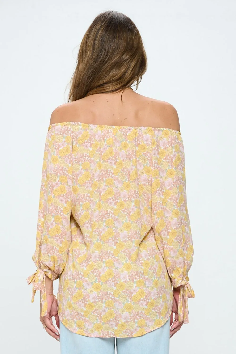 RENEE C Floral Off-Shoulder Long Sleeve Blouse sold by Charming Charlie product image thumbnail 2