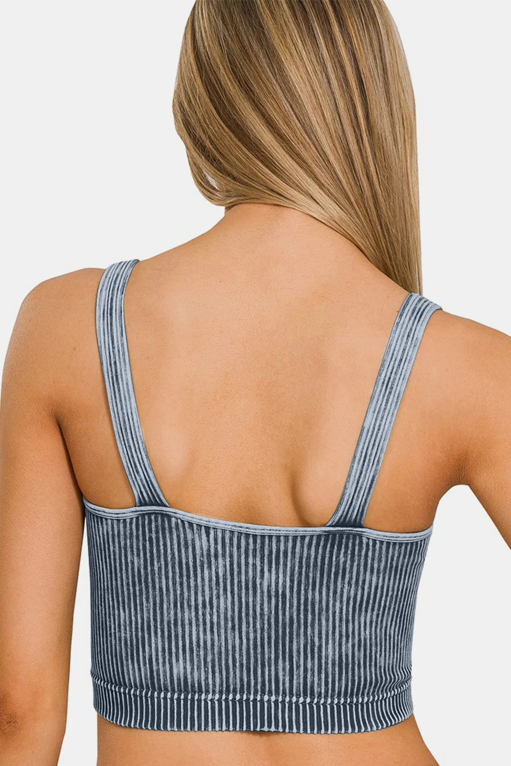 Zenana Washed Ribbed Cropped V-Neck Tank sold by Charming Charlie product image thumbnail 2