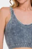 Zenana Washed Ribbed Cropped V-Neck Tank sold by Charming Charlie