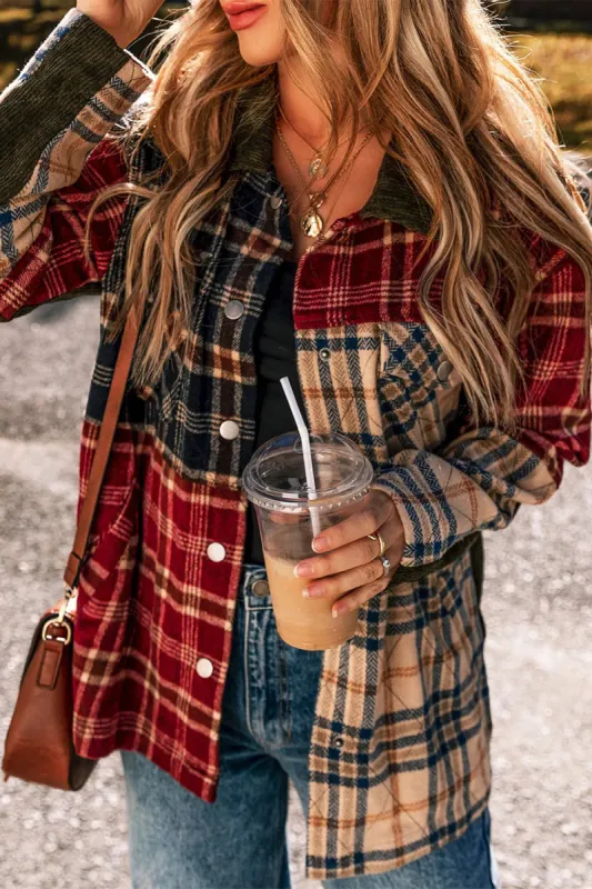 Plaid Button Up Long Sleeve Jacket sold by Charming Charlie