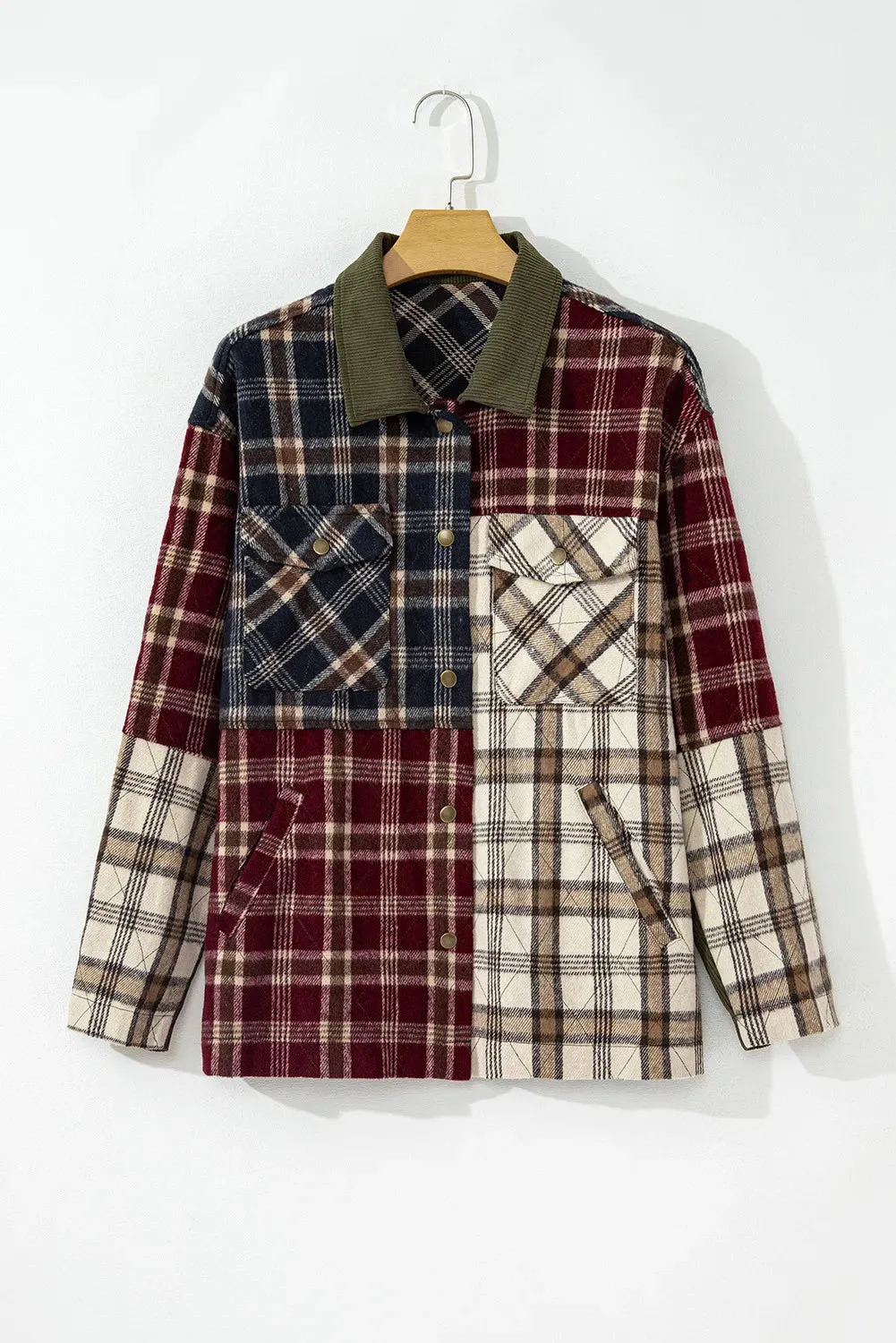 Plaid Button Up Long Sleeve Jacket sold by Charming Charlie product image thumbnail 5