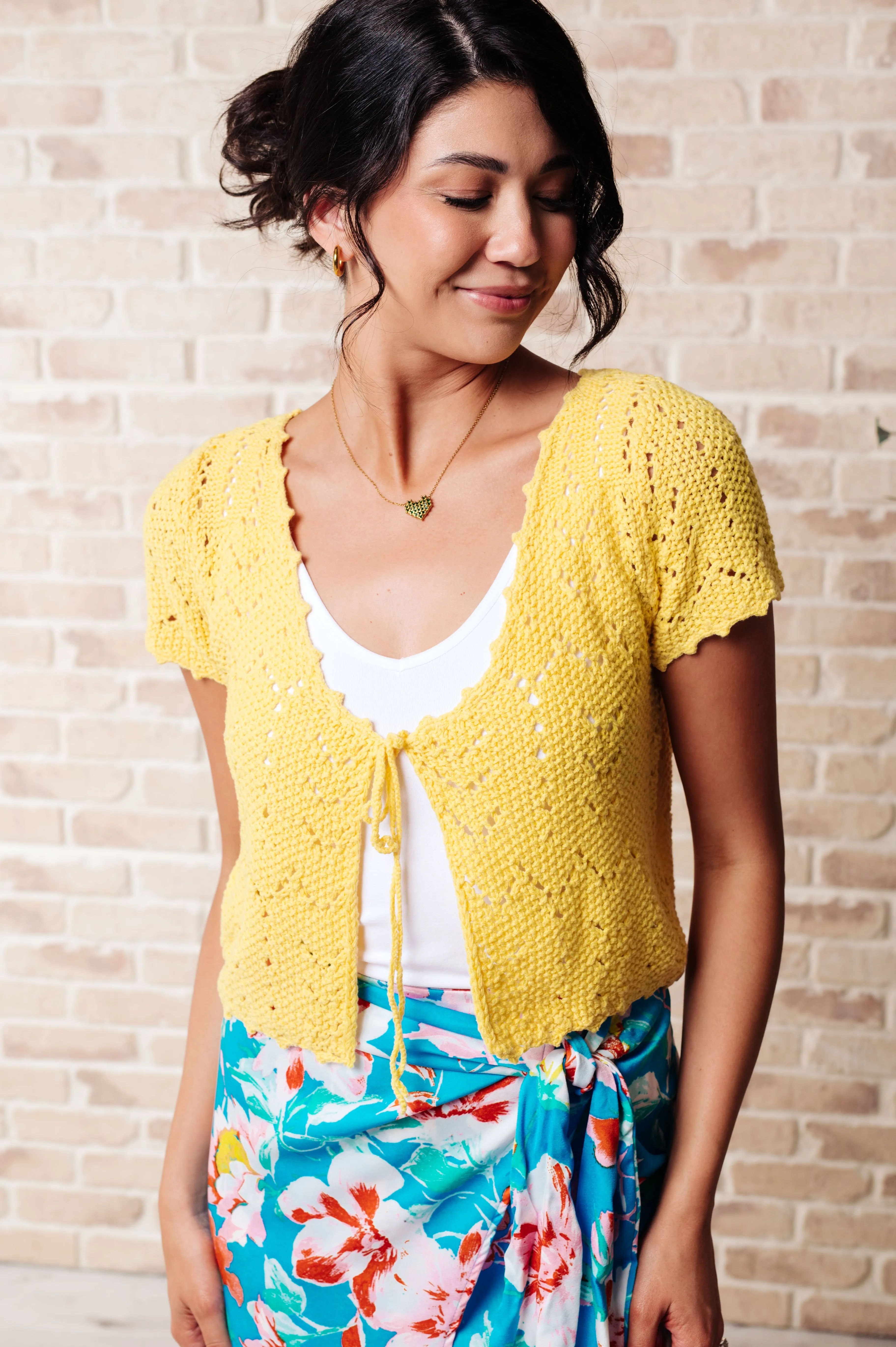 Nighttime Coffee Cardigan in Pineapple sold by Charming Charlie product image thumbnail 3