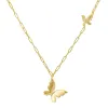 Sterling Silver Petite Paper Clip Floating Butterfly Necklace sold by Charming Charlie