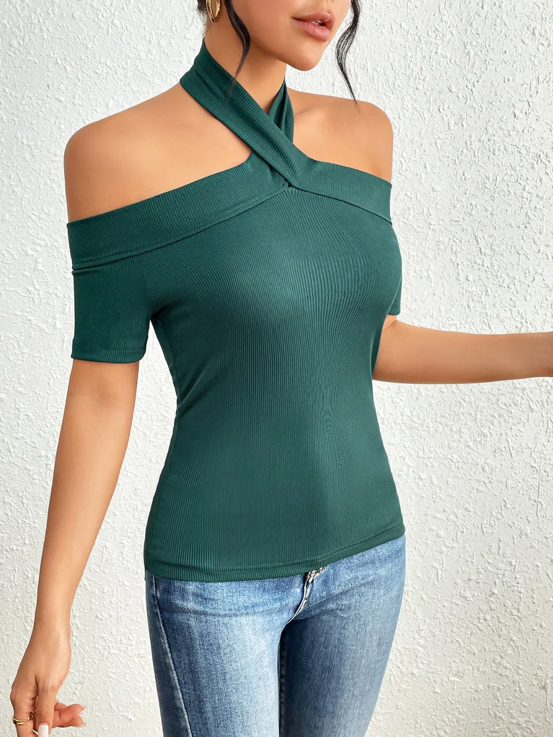 Halter Neck Short Sleeve T-Shirt sold by Charming Charlie product image thumbnail 3