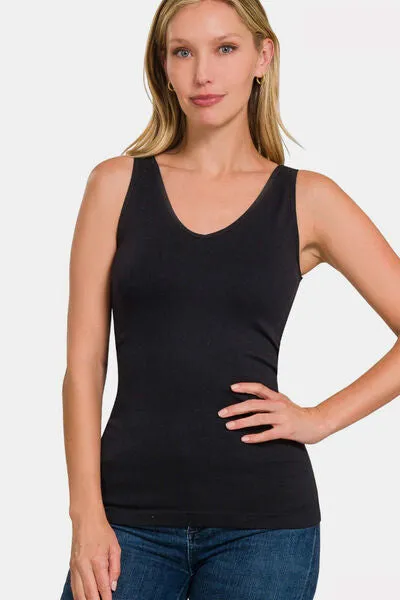 Zenana Round Neck Wide Strap Tank sold by Charming Charlie