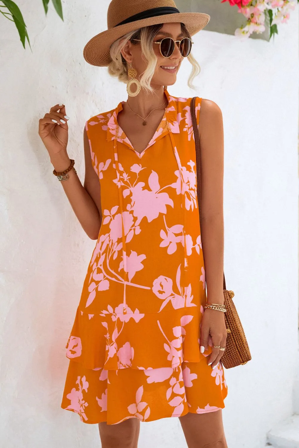 Printed Tie Neck Sleeveless Dress sold by Charming Charlie product image thumbnail 2
