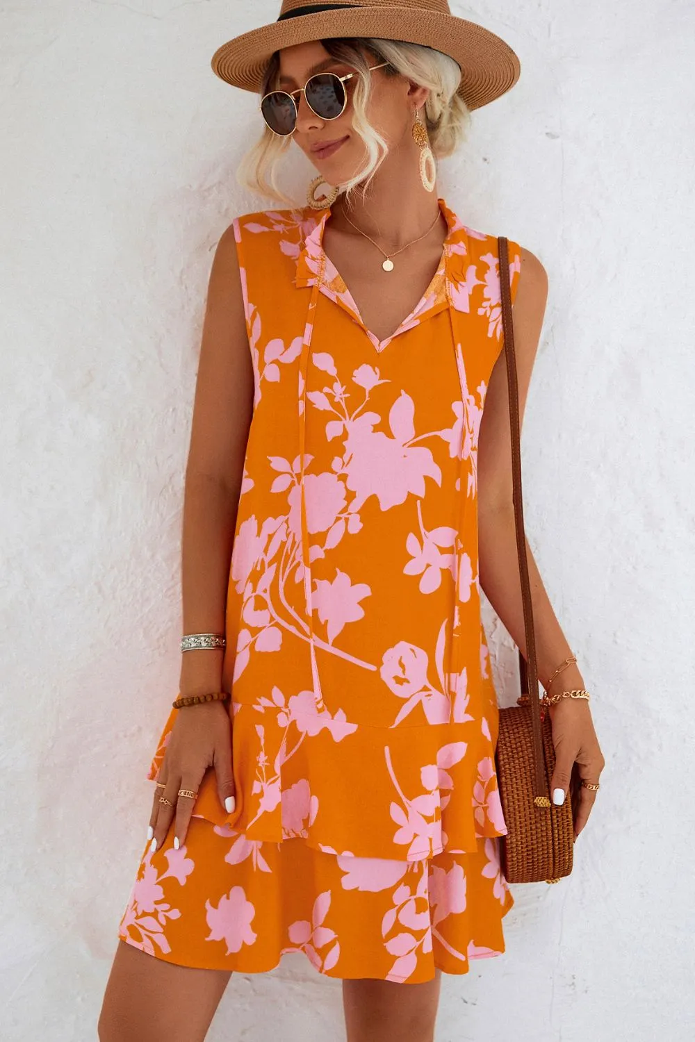 Printed Tie Neck Sleeveless Dress sold by Charming Charlie product image thumbnail 3