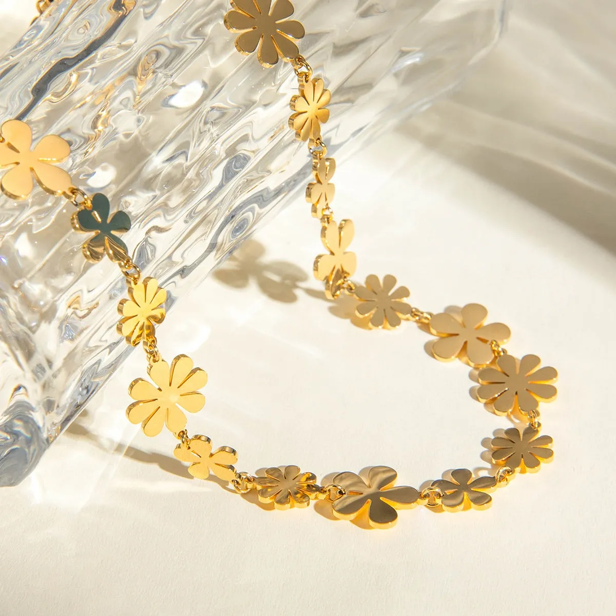 18K Gold-Plated Flower Necklace sold by Charming Charlie product image thumbnail 3
