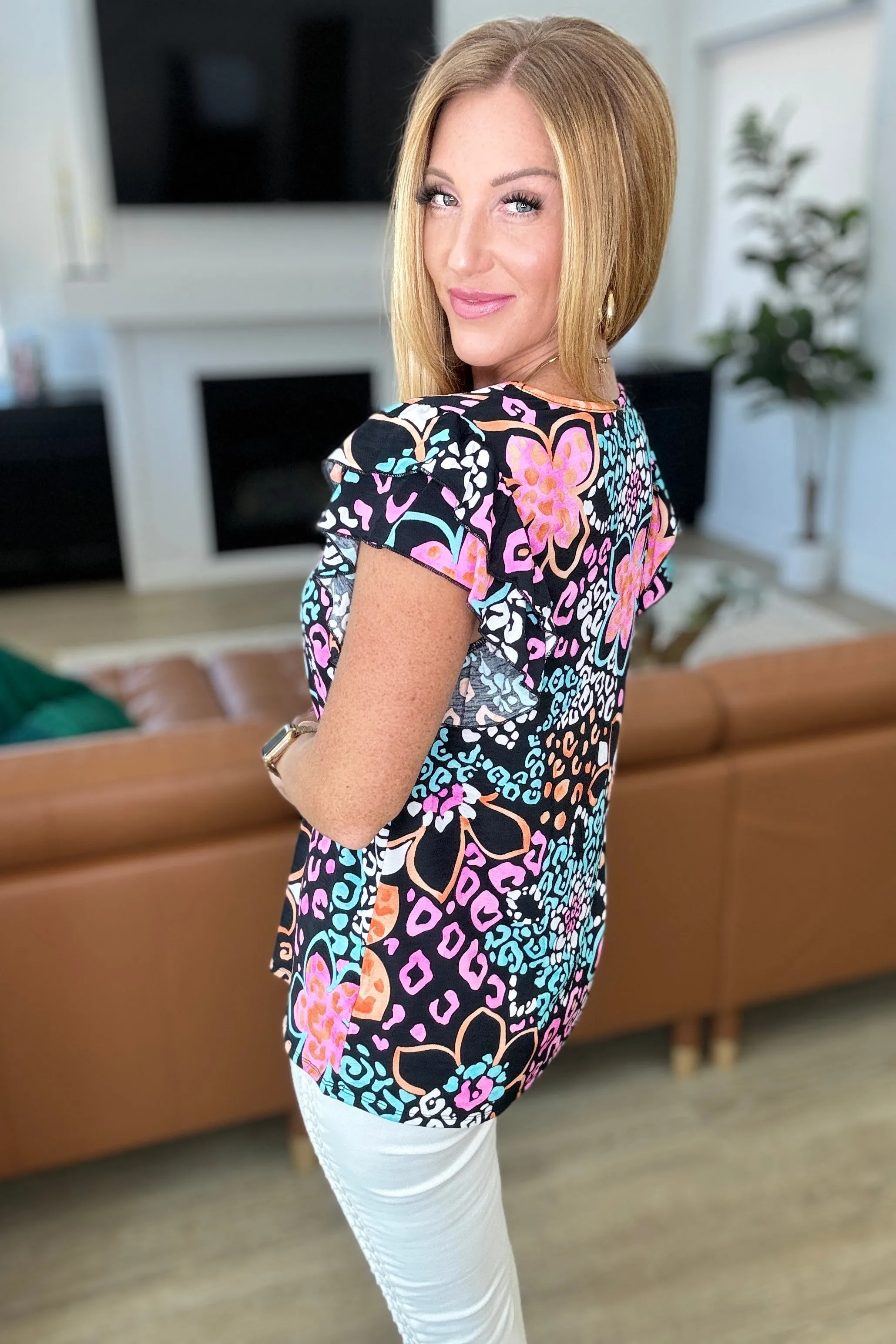 Snap Your Fingers Flutter Sleeve Top sold by Charming Charlie product image thumbnail 5