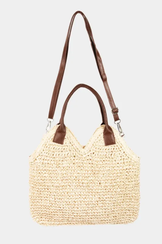 Fame Straw Braided Faux Leather Strap Shoulder Bag sold by Charming Charlie